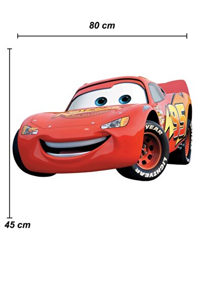 Sepet Yıldızı Şimşek Mcqueen Duvar Sticker 80x45 Cm
