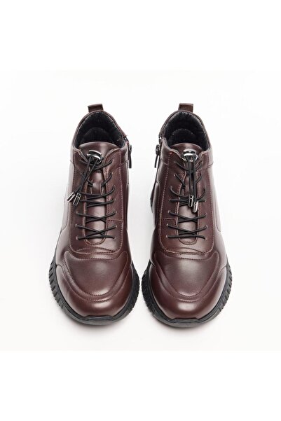 derinet Hakiki Deri Fermuarlı Lastik Bağcıklı Kadın Bot