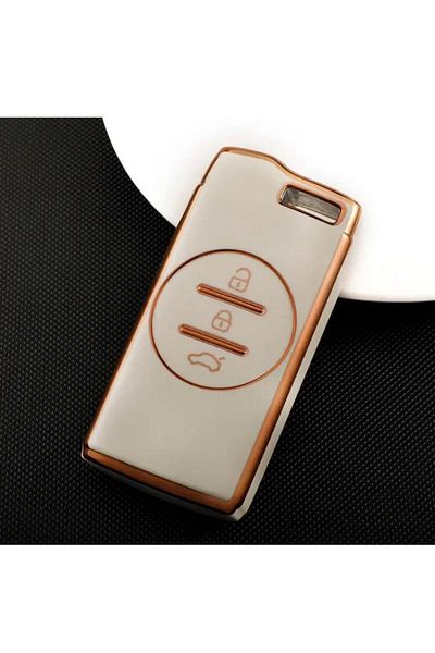ŞENYILDIZ AKSESUAR Chery Tiggo 7 Key Protection Case White/Gold Please Pay Attention to the 2nd Picture and Make a Key Assurance