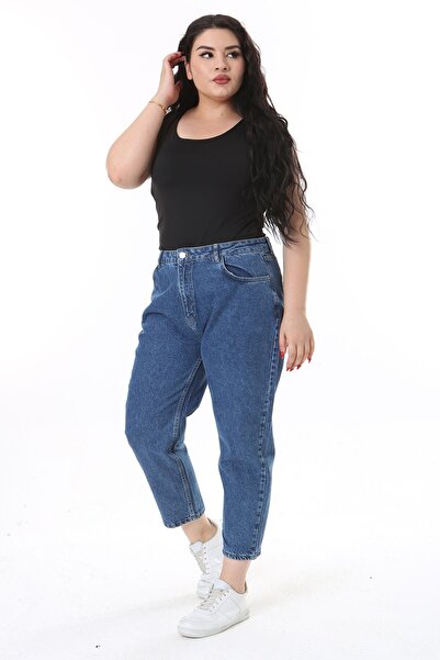 Şans Modré džíny velké velikosti s 5 kapsami – 65N38181