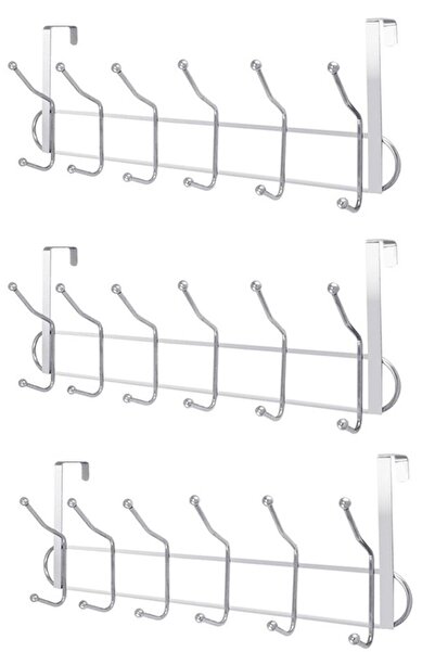 Valyum Home 3 Adet Kapı Arkası 12'li Metal Askı Fma07225