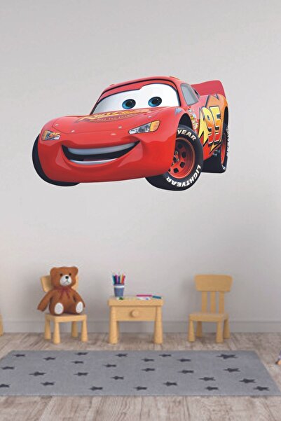 Sepet Yıldızı Şimşek Mcqueen Duvar Sticker 80x45 Cm