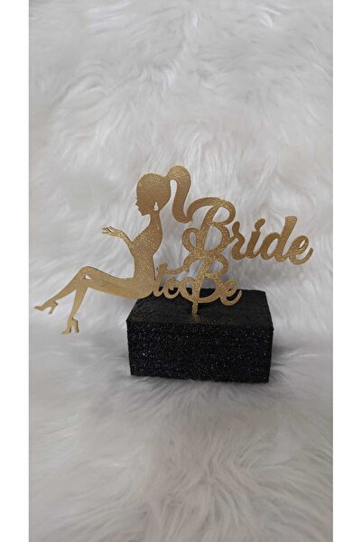 abjad Pasta Üstü Gold Renk Bride To Be Yazılı Altın Renginde Pasta Üzerine Ka...