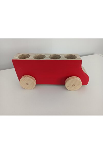 Gepetto Blue Colored 4-Person Wooden Toy Car