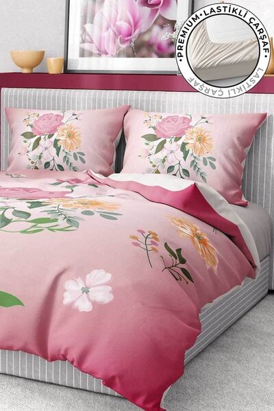 MonoHome Σετ κρεβατοκάμαρας 100% βαμβακερό σατέν ελαστικό σεντόνι Deluxe Coll...