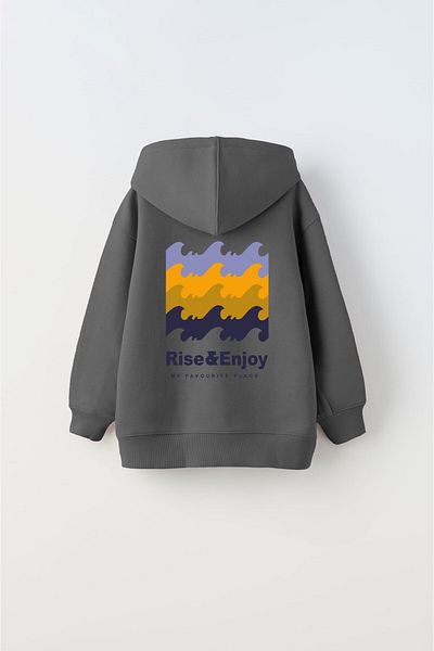 The Champ Clothing Hooded Fleece Inside Rise and Enjoy Printed Smoked Unisex Kids Hoodie Sweatshirt
