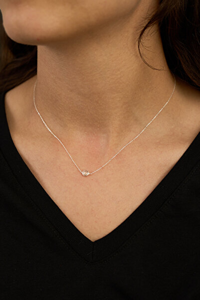 Elika Silver 925 Ayar Gümüş Kadın Taşlı Zarif Model Kolye