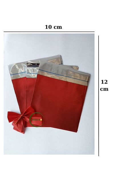 Dekals 50 Pieces Red Metallized Gift Bag - Small Size, With Tape, 10X12