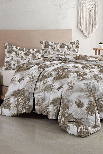 MonoHome Σετ Παπλωματοθήκη Διπλό Προσαρμοσμένο Υφαντό Βαμβακερό Σατέν Καμβάς ...