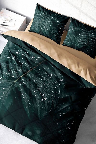 PerlaSera 3D Custom Design - Double Duvet Cover Set, Tightly Woven Cotton Satin, Drop Leave