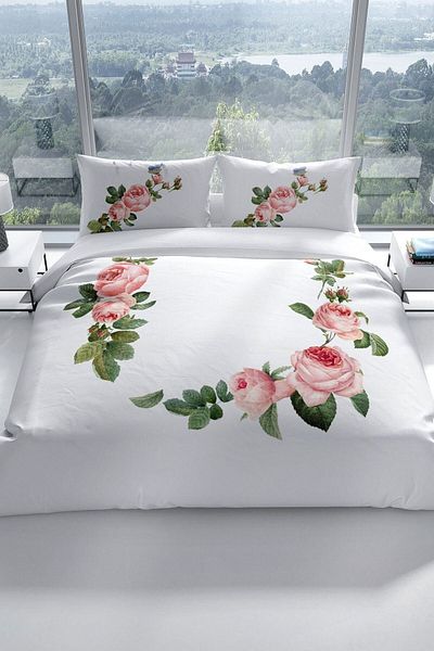 Cattleya Pinkivy 3d Cotton Satin Double Duvet Cover Set