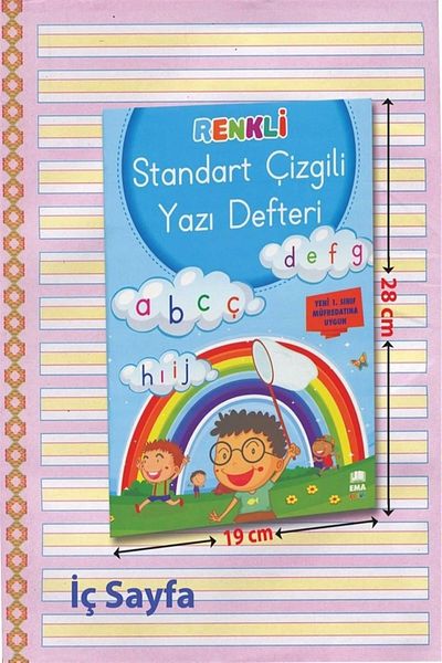 tüftürük Bloc de scris frumos cu linii colorate tăiate A4