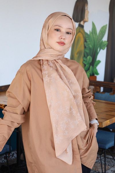 Hint İpek Cotton Jacquard Double Paint Shawl - Pmkjkv01-11