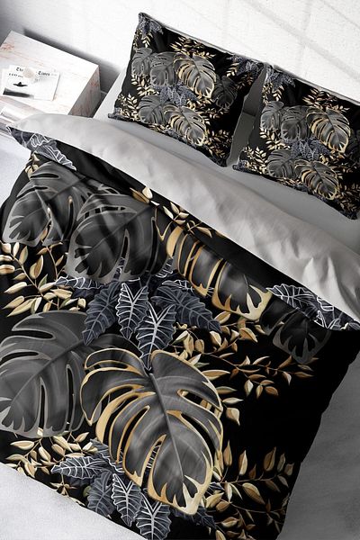 PerlaSera 3D Custom Design - Double Cotton Satin Duvet Cover Set Leaf
