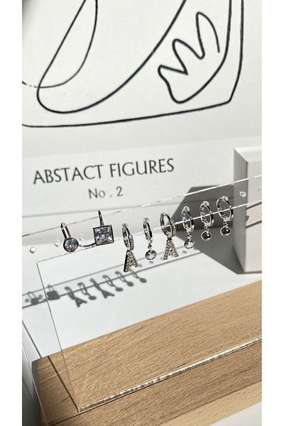 GAMZE Vip a Stylish Steel Cartilage Included Earring Set
