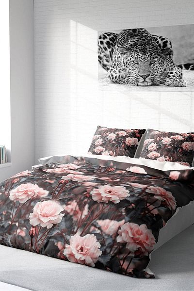 PerlaSera 3D Custom Designed Roses Garden - Double Cotton Satin Duvet Cover Set