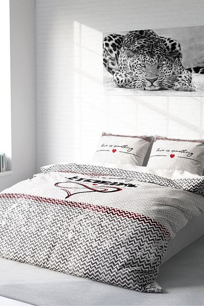 PerlaSera Duvet Cover Set with 3D Special Design - Double, Tightly Woven Cotton Satin, Eternal