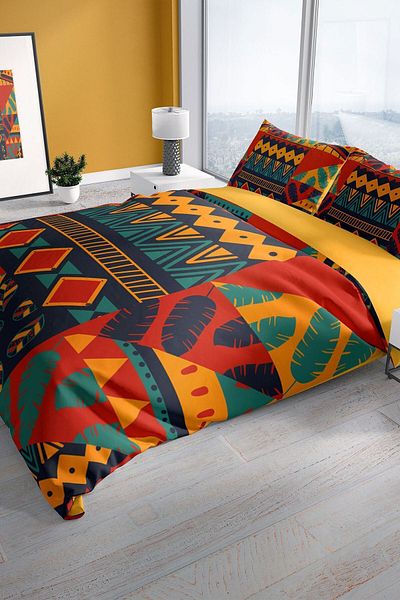 PerlaSera Avaiyo 3d Cotton Satin Double Duvet Cover Set