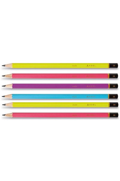 Adel Adel Matte 2b Pencil Vibrant Colors Pack of 6 (2062180000)