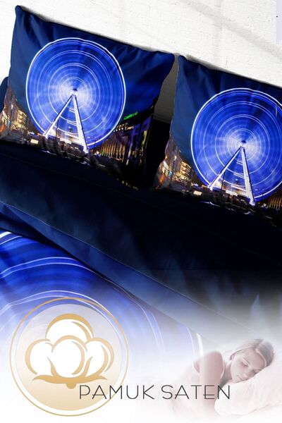 PerlaSera 3D London Eye з малюнком Двоспальний комплект постільної білизни - сатин, бавовна