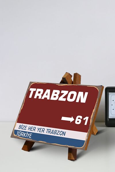 Tulpar MASA ÜSTÜ TABLO BİZE HER YER TRABZON 13X13 CM