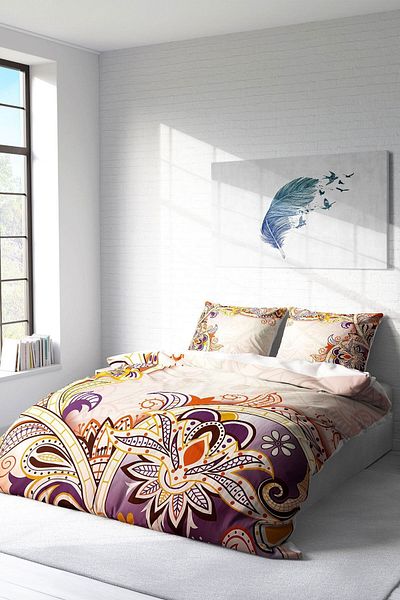 PerlaSera 3D Custom Design Duvet Cover Set - Mirage Modern, Double, Tightly Woven Cotton Satin