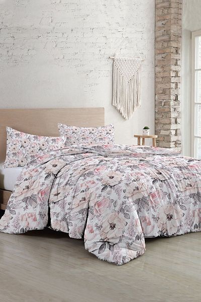 PerlaSera تصميم مخصص ثلاثي الأبعاد Dream Roses Luxury - طقم غطاء لحاف مزدوج، مصنوع من القطن الساتان المنسوج بشكل محكم