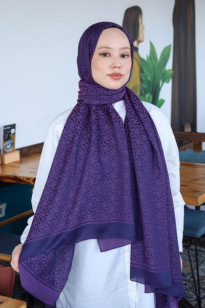 Hint İpek Double Paint Cotton Jacquard Shawl Pmkjkv02-19