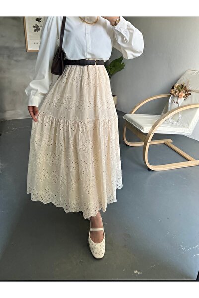 hilla line Lace Scallop Kumash with Pearls - Long Skirt