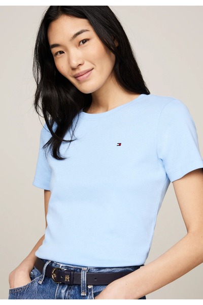 Tommy Hilfiger تي شيرت كودي سليم فيت الأساسي - C-NK SS