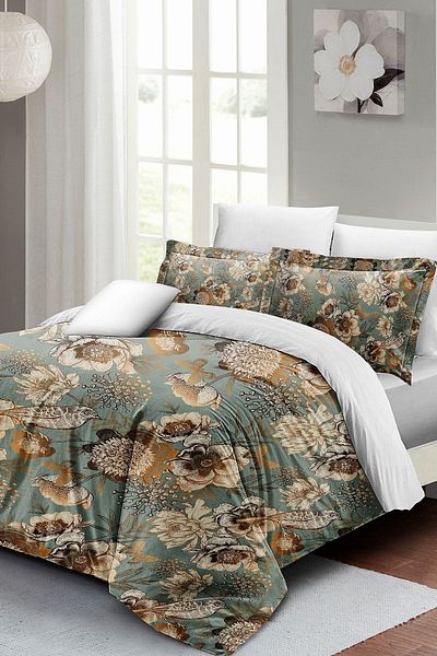PerlaSera 3D Custom Design Duvet Cover Set - Tight Woven Cotton Satin, Mistique Flowers