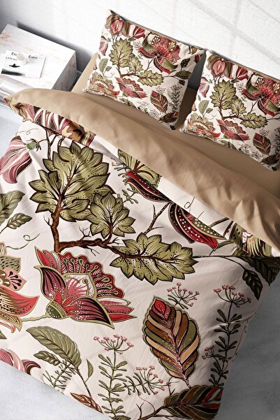 MonoHome Mimoza 3D памучен сатенен комплект спално бельо за двойно легло