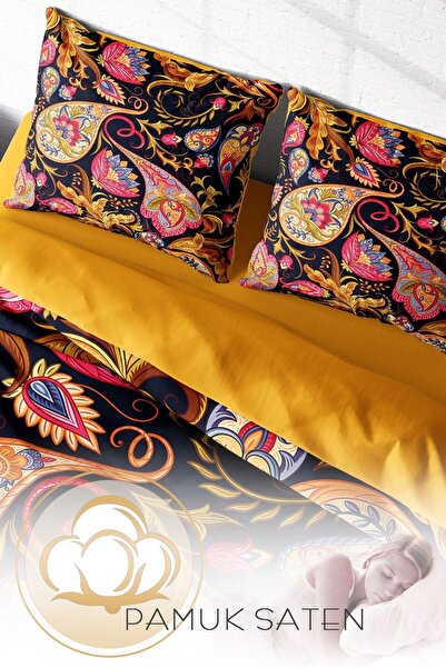 PerlaSera 3D Спеціальний дизайн - Двоспальний комплект постільної білизни з бавовняного сатину, Indian