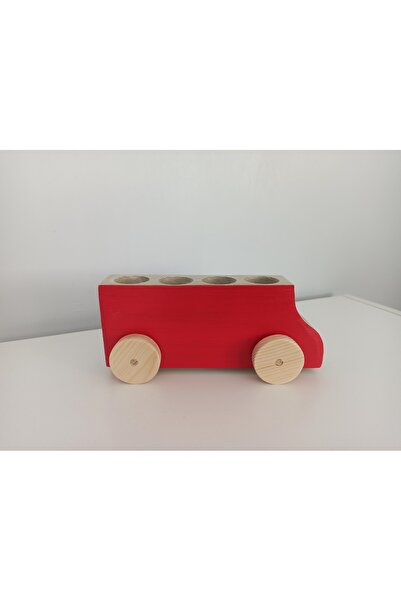 Gepetto Blue Colored 4-Person Wooden Toy Car