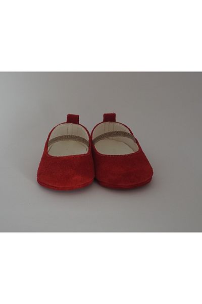 LİLOŞ Db Kids Red Leather First Step Shoes - Banded
