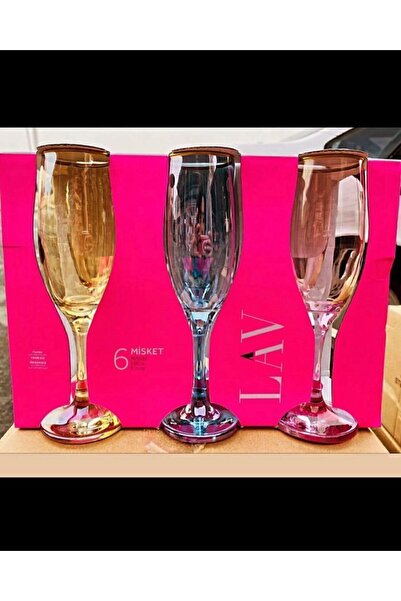 Paşabahçe 6 أشخاص 3 ألوان 190cc زجاج ماء من الحمم البركانية - كأس