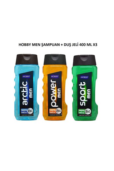Hobby 400 Ml X3 - Men's Shower Gel and Shampoo