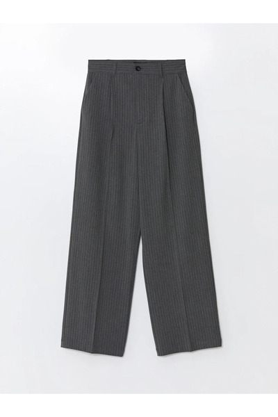 LC Waikiki LcwVision- Anthracite Striped Women'sLooseFit Trousers