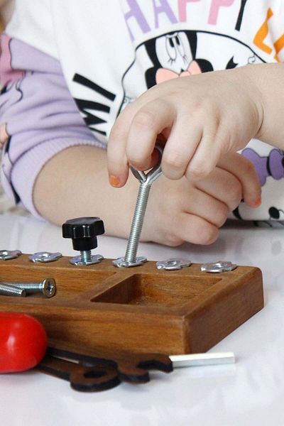ALGWOOD Montessori Screwdriver Board, Skill Intelligence and Sensory Learning Set for Toddler