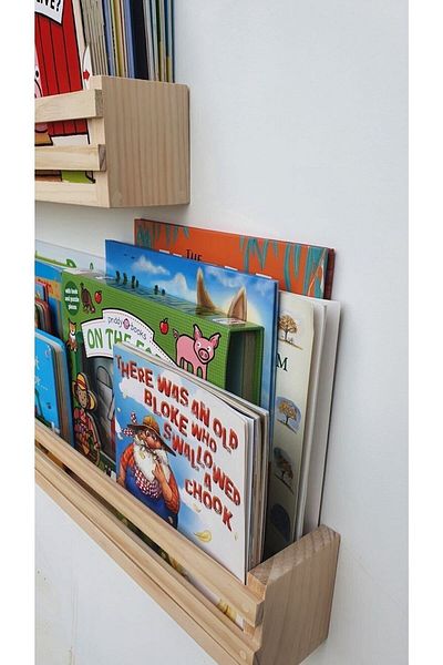 EMTA 2 Piece Wooden Natural Shelf 50 cm