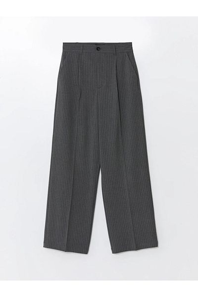 LC Waikiki LcwVision- Anthracite Striped Women'sLooseFit Trousers