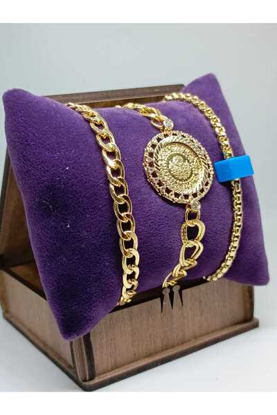kayalaraksesuar Çeyrekli Bileklik ve Zincirli ikili set