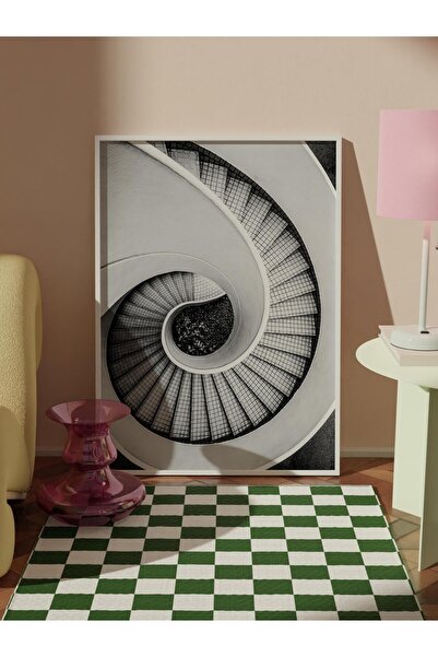 Postifull Siyah Beyaz Tablo Seti, 3 Adet Beyaz Çerçeve ve Mimari Poster - Yatak Odası, Mutfak, Salon Dekoru