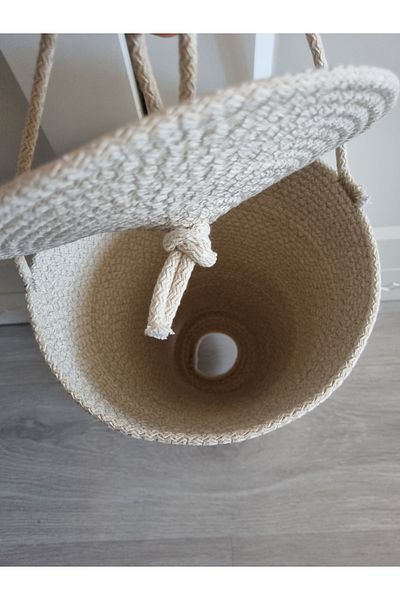 ÖRGÜM Decorative Ecru Bag 30X20 cm Knitted