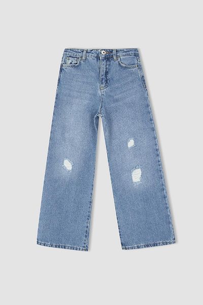 DeFacto Pantaloni de blugi rupti pentru fete cu picioare largi W7246a622sp