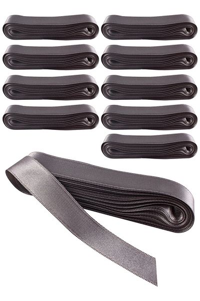 Evsay Satin Ribbon 10 Pieces 3 cm Gray 10 m
