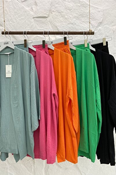 Die&More Green Seersucker Kimono Bottom-Top Set