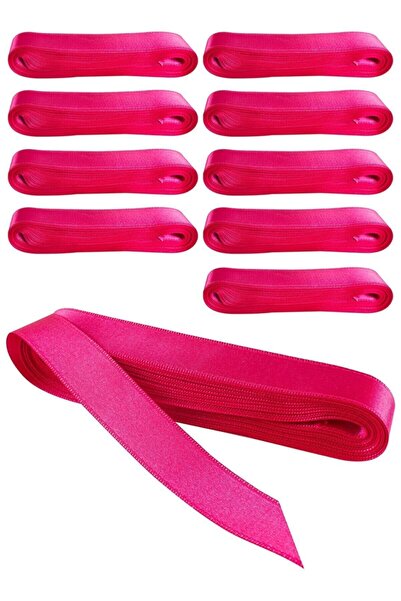 Evsay Satin Ribbon 10 Pieces 3 cm Fuchsia 10 m