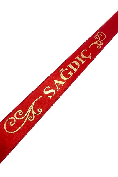 imzatasarım Red Groomsmen Ribbon Groomsmen Oversleeve Sleeve Ribbon Henna Night Wedding Supplies (10Pcs)