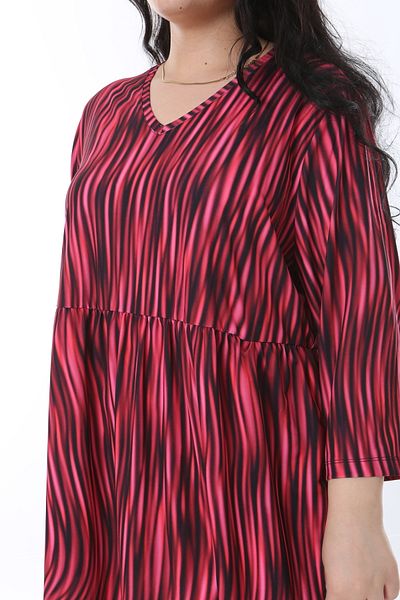 Şans Colorful V-neck Gathered Waist Capri Dress - Women's Plus Size 65n38200
